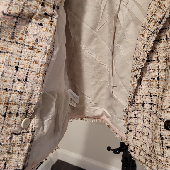 ANN TAYLOR Multicolor Tweed Double-Breasted Blazer Size 8 - Picture 5 of 10